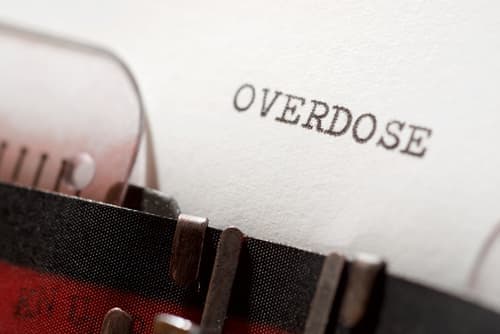 overdose typed on a typewriter