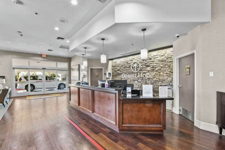 Front desk reception at rehab center