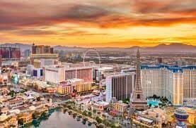 Arial view of downtown Las Vegas Nevada